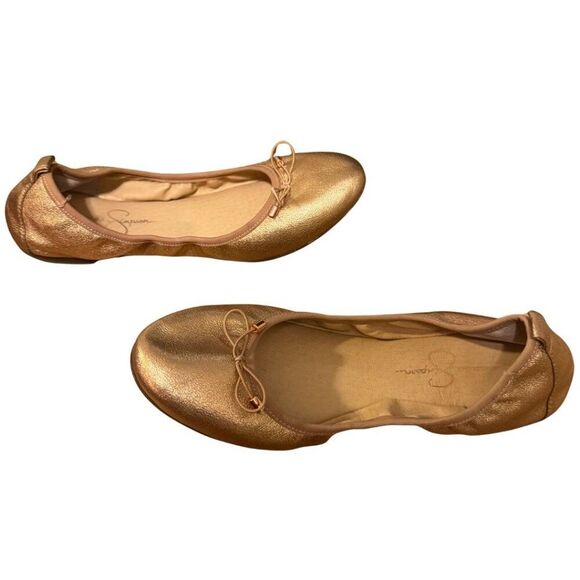 Jessica Simpson Nalan Metallic Ballet Flats - Size 8, Penny - Picture 5 of 7